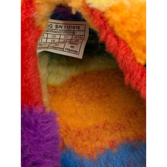 Ugg Fluff You Cali Collage Slippers Adult Size 11 Slip-On Rainbow Pride Colorful - Picture 4 of 11